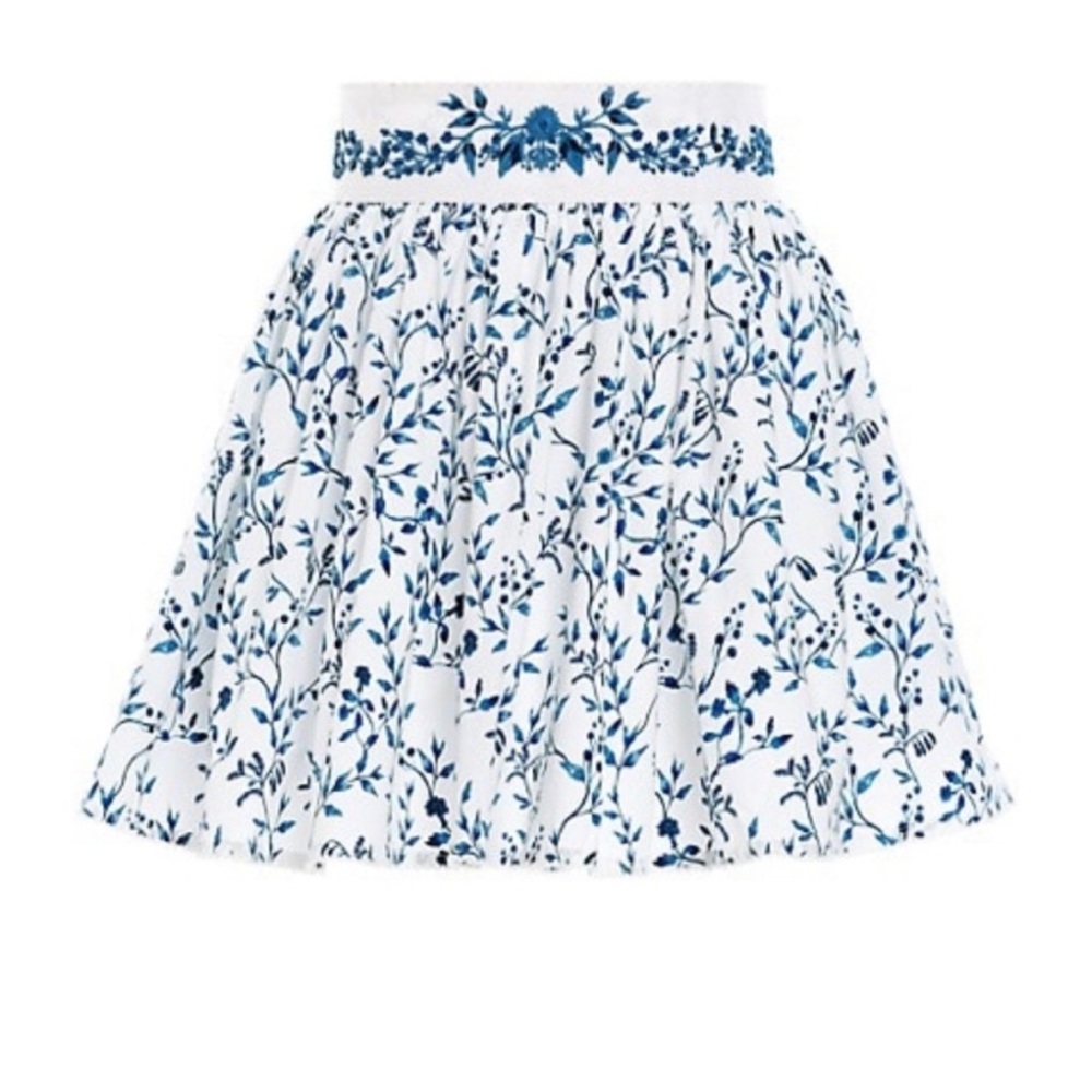Agua by Agua Bendita Arandano Floral Embroidered Beaded Mini Skirt